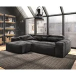 DELIFE Rohová pohovka Sirpio XL 270x170 cm mikrovlákno černá variabilní lenoška