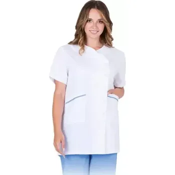 Zdravotnický oděv Reis NONA-J WJN plášť bílo-modrý S-2XL