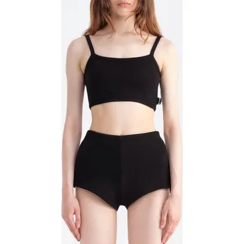 #VDR Quilted Black Crop Top M Černá