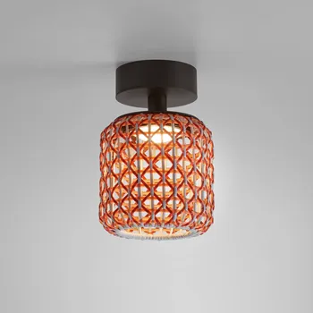 Lampička Venkovní stropní svítidlo Bover Nans PF/16 LED, červené - baldachýn - Ø 12 cm, výška 4 cm grafitově hnědá, červená 1 x 8 W LED - Doprava zdarma