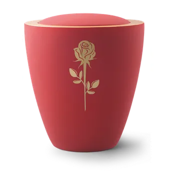 Smuteční dekorace Keramická urna Modena - Růže/Rubínová