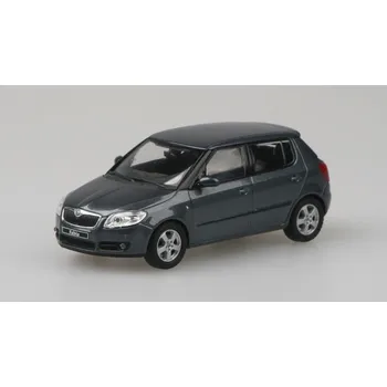 Škoda Fabia 2 Šedá Anthracite Metal 1:43 - Speciální edice s nálepkami Škoda Fabia II - kovový model auta