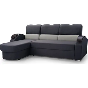 Sedací souprava Rohová sedačka KITANE, tmavě šedá/světle šedá, levá + vyzvednutí ZDARMA