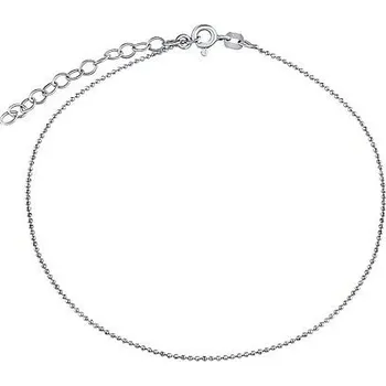 Řetízek Stříbrný kuličkový řetízek na nohu diamond cut 1 mm TTBMBKD380A-22 cm