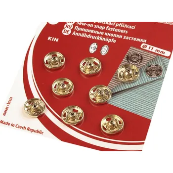 Knoflík Kovové patentky Ø11 mm zlaté (Kovové patentky zlaté)