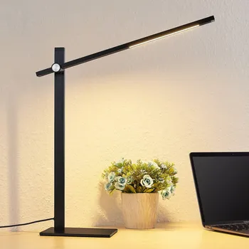 Lampička Lucande Wasko LED stolní lampa - noha - délka 18 cm, šířka 12 cm, výška 0,5 cm; délka kabelu 180 cm černá matná LED celkem 8 W - Doprava zdarma