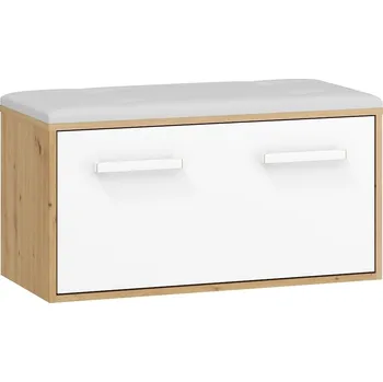 Botník Botník DORINDA, béžová ekokůže, dub artisan/bílá, 5 let záruka + vyzvednutí ZDARMA