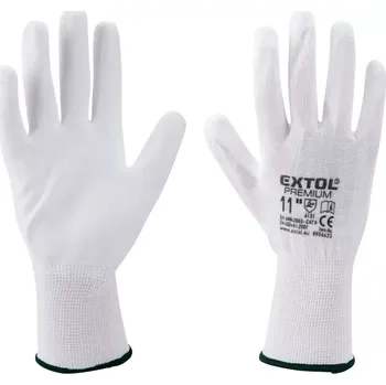 Pracovní rukavice rukavice z polyesteru polomáčené v PU, bílé, velikost 10'', Extol premium 8856632 (Extol premium 8856632)