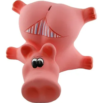 Pokladnička Pokladnička prase obrovské růžové s tangama 31 cm (Pokladnička ve tvaru rozpláclého prasátka)