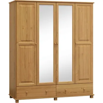 Šatní skříň Skříň 4D BHAGIRA 3, šíře 160 cm, masiv borovice, moření: olše + vyzvednutí ZDARMA