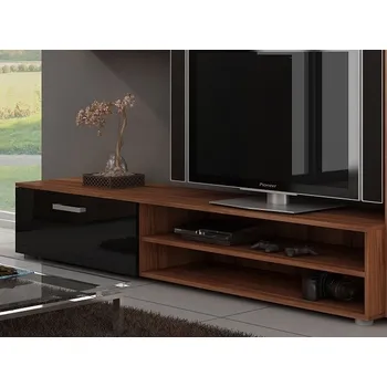 Televizní stolek Televizní stolek MANGONA, švestka/černý lesk, 5 let záruka + vyzvednutí ZDARMA
