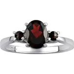 Stříbrný prsten s pravým přírodním Granátem Arane velikost obvod 48 mm