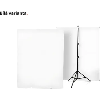 Fotopozadí Foto Pozadí Konstrukce 1,5 x 2m s Pozadím Přenosné Plátno Bíle nebo Green Screen Výběr Variant Bílá