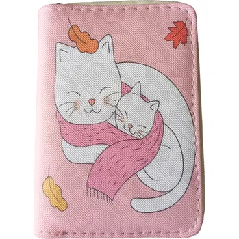 Peněženka Dětská peněženka růžová, kočka s kotětem