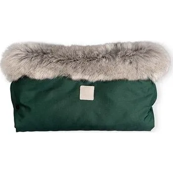 Rukávník Rukávník na kočárek s kožešinou bottle green