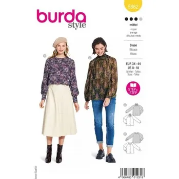 Střih Burda 5862 na dámskou košili -