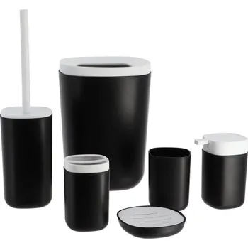 Sada koupelnových doplňků LEA černo-bílá