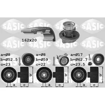Rozvod motoru Vodní pumpa + sada ozubeného řemene, , SASIC, 3906093