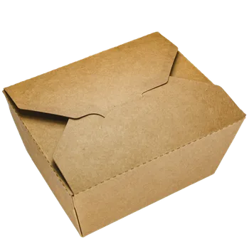 Jednorázové nádobí EcoPack Papírový box EKO na jídlo 114x90x64 mm kraft s chlopněmi 750 ml ideal pack® bal/50 ks Balení: 50