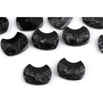 Knoflík Knoflík kočka designový perleťový velikost 36" 10 ks - 2 černá