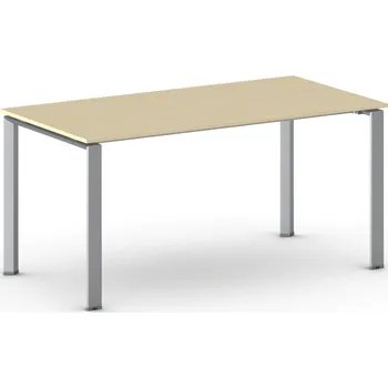 Psací stůl B2B Partner Jednací kancelářský stůl PRIMO INFINITY, 160x80 cm, šedostříbrná podnož, bříza