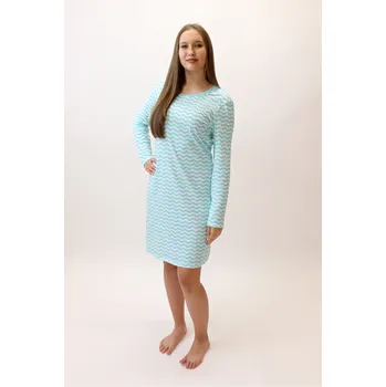Dámská noční košile Dámská noční košile dlouhý rukáv Pleas 656 tyrkys Barva: tyrkys, Velikost: 3XL