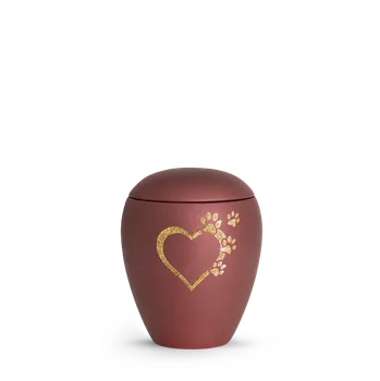 Smuteční dekorace Zvířecí urna Verona Heart - Rubínová 0,5l