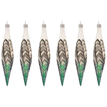 Set bílých raket s pavím dekorem