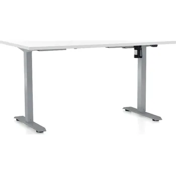 Psací stůl Výškově nastavitelný stůl OfficeTech A, 120 x 80 cm, šedá podnož, bílá