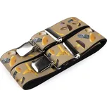 Šle pánské HOUBAŘSKÉ - HOUBY, délka 120cm, šíře 4cm, tvar Y, béžové, 650378/01