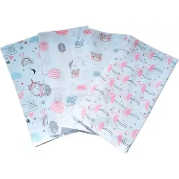 látková plena Prem bavlněná plena Plameňák 70x70 cm, 4 ks