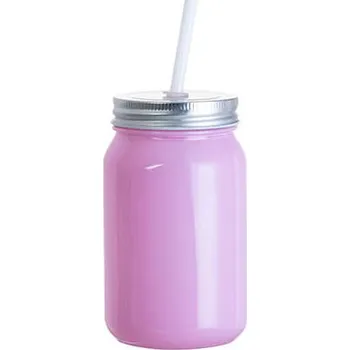 Sklenice Sklenice "Mason Jar" 450ml bez ouška - fialová sublimace termotransfer