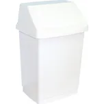 Odpadkový koš s víkem plastový 15 l, bílá