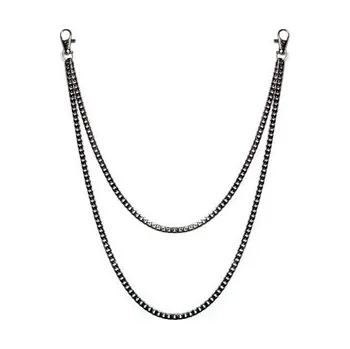 Řetízek Řetízek na kalhoty plochý dvouřadý antracit. širší