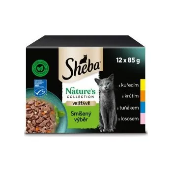 Krmivo pro kočku Sheba Natures collection kapsička smíšený výběr ve šťávě 12 x 85 g kuře krůta tuňák losos