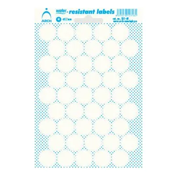 Speciální papír Etikety voděodolné, kulaté 17 mm, transparentní, 45 ks