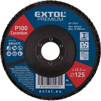 Příslušenství k nářadí EXTOL PREMIUM kotouč lamelový šikmý korundový, O125mm, P100, 8803475