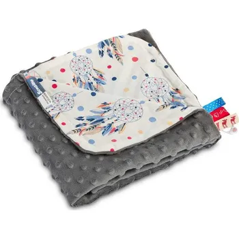 Dětská deka SENSILLO MINKY BLOCK 75 x 100 GRAFIT Lapače snů