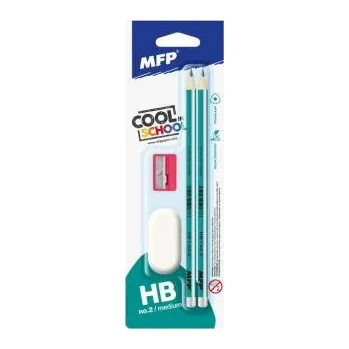 Grafitová tužka MFP tužka M set 2 triangular 2xč.2+guma+ořezávátko 6200243