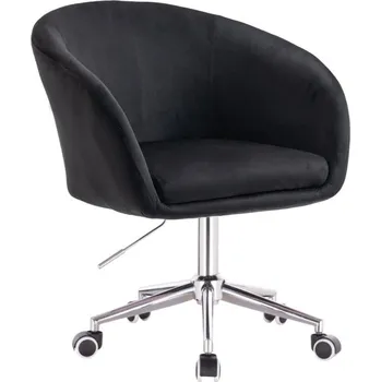 LuxuryForm DESIGN Kosmetická židle VENICE VELUR na stříbrné podstavě s kolečky - černá