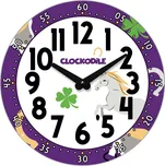 CLOCKODILE Dětské nástěnné hodiny fialové s koněm 25cm CCT0030