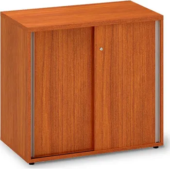 Šatní skříň Nízká skříň s posuvnými dveřmi ProOffice 80 x 45 x 74,2 cm, třešeň