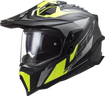 Helma na motorku LS2 MX701 Explorer C Focus Matt Titanium/H-V Yellow