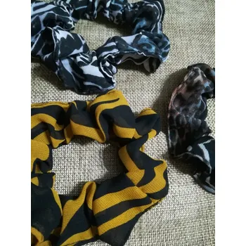 Gumička scrunchie do vlasů sada 3 ks vzor č.1