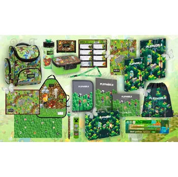 Školní batoh Minecraft Zvýhodněná školní sada 20ks set batoh BACKUP GAME LEVEL MInecraft/ Playworld TEMBDF31/020/01B