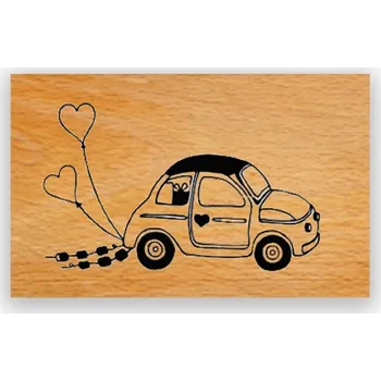 Aladine Dřevěné razítko Aladine, vel. G - Svatební autíčko