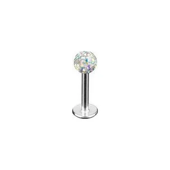 Piercing Šperky4U Piercing do brady - labreta - SWAROVSKI® elements, duhové krystaly - LB01097-AB