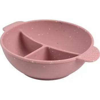 Dětské zboží Canpol babies Silikonová dělená miska s přísavkou DOTS 360ml růžová