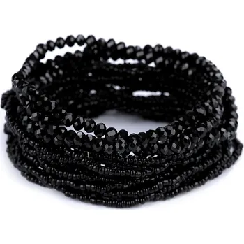 Náramek Pružné náramky z rokajlu a broušených korálků sada 18 ks