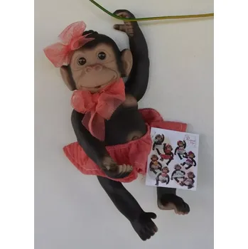 plyšák Opička v červené sukénce od RosaToys (BEBE MONO 25 CM ROSA )